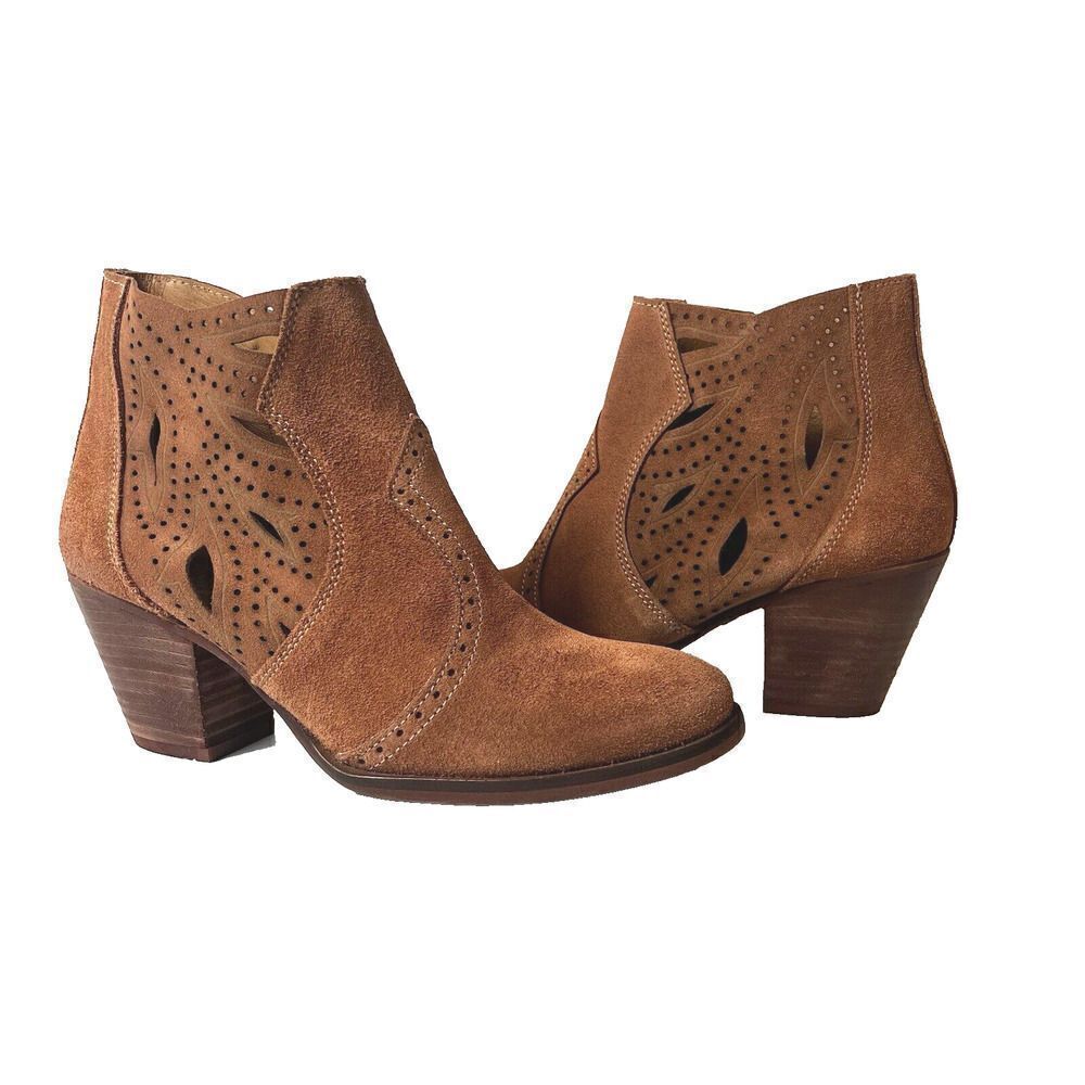 Veracruz Artisans X Anthropologie Women's Brown Suede Bootie Size EU 36 US 5.5-6